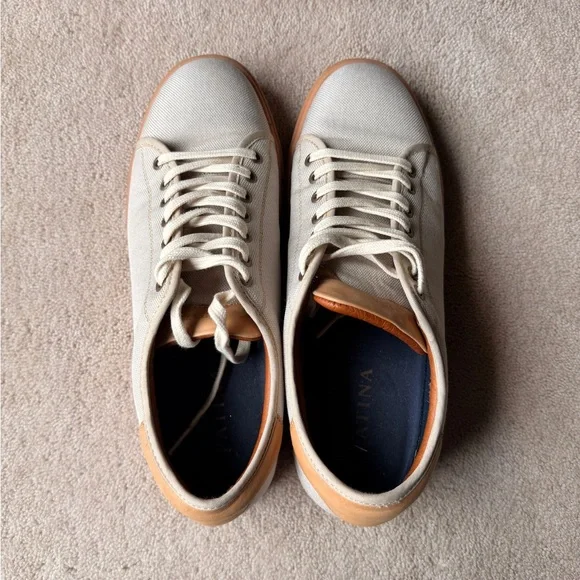 Portland Leather - Patina Canvas & Leather Low Top Sneakers 9.5 Tan & Brown - Picture 7 of 7